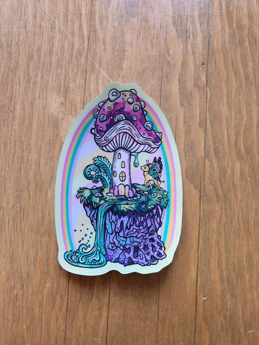 Fairy Falls Mushroom Vinyl Sticker