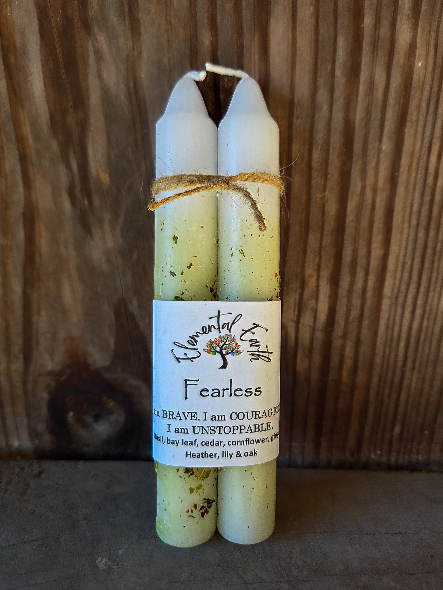 Fearless Herbal Intention Taper Candles