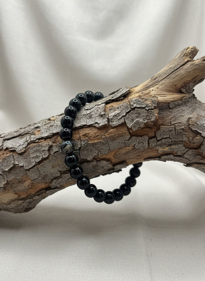 Flower Black Tourmaline Bracelet (8mm)