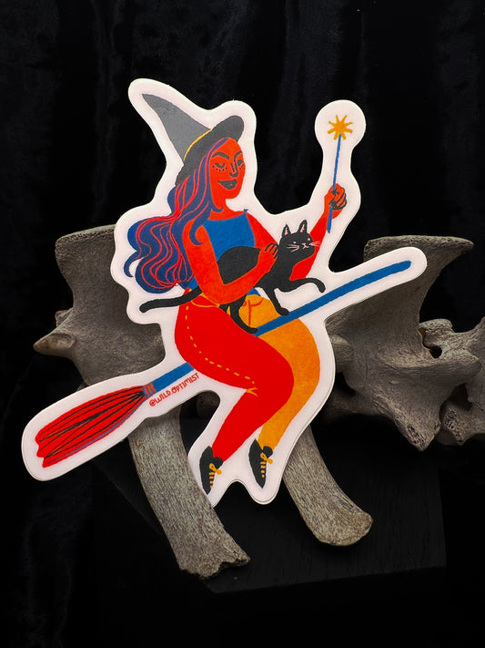 Flying Witch Sticker