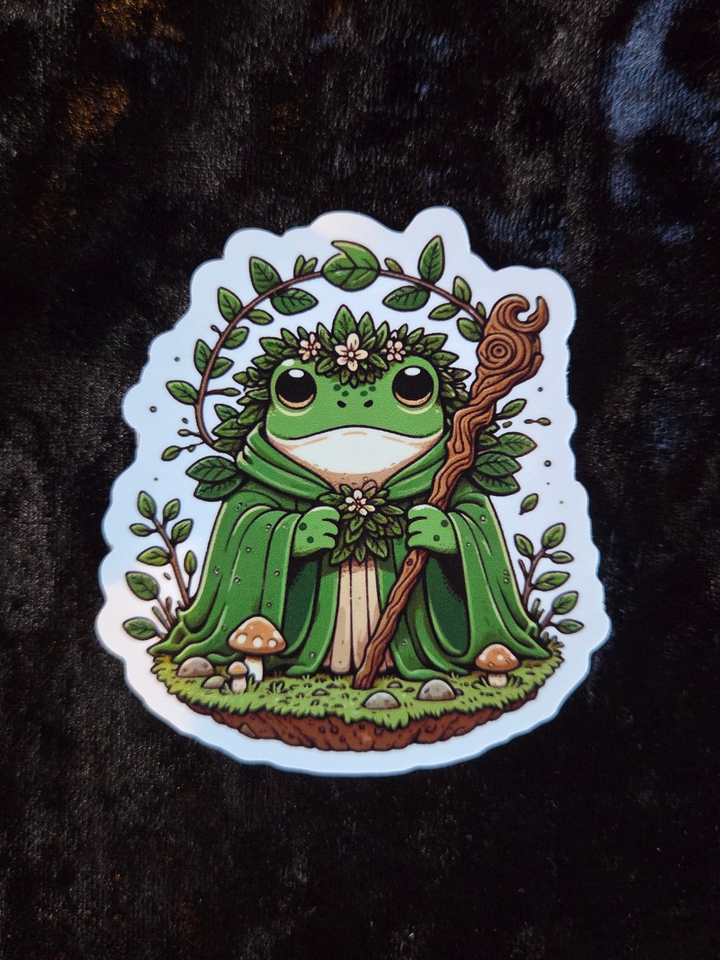 Frog Druid with Nature Halo Sticker - 3"