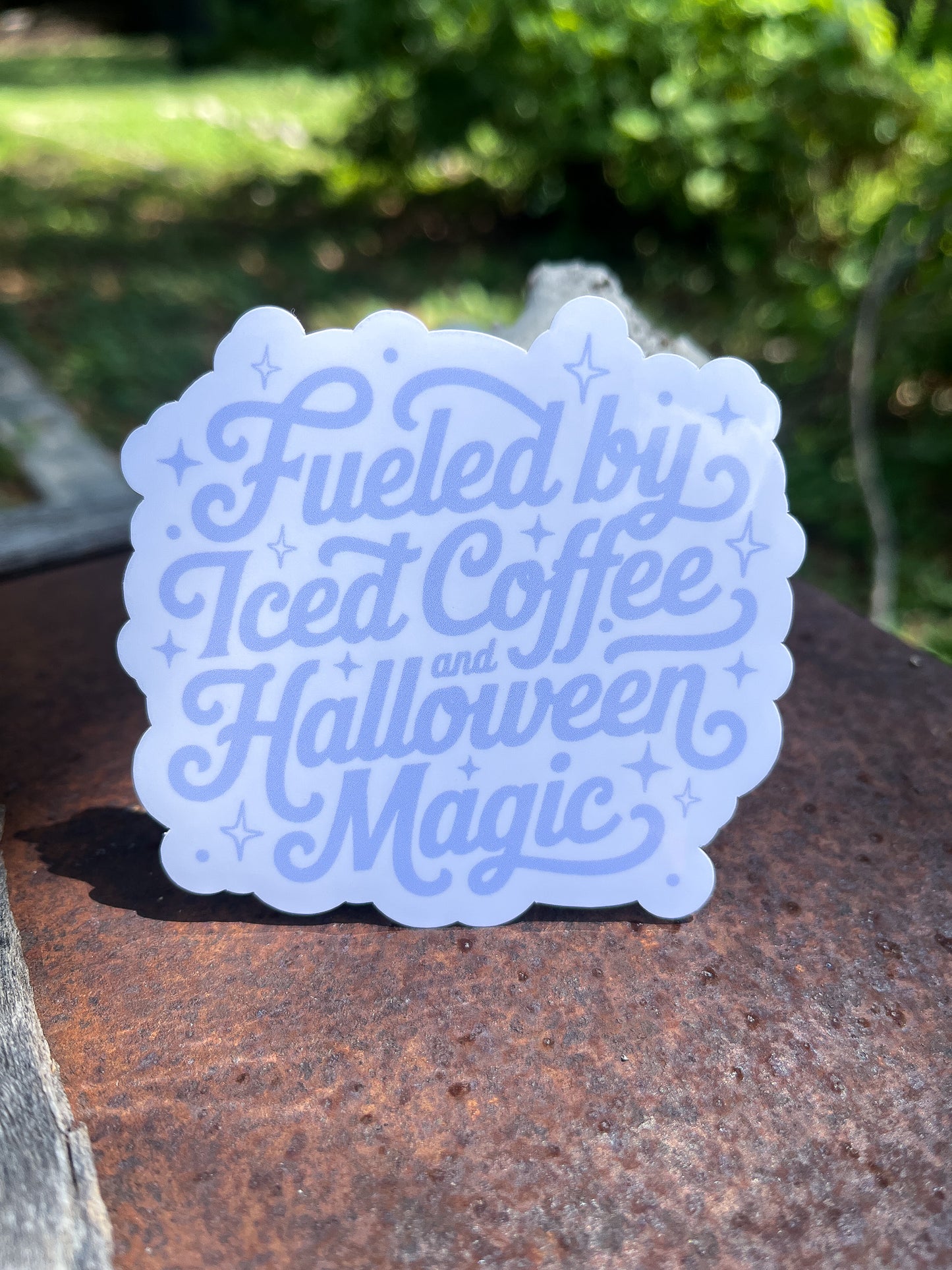 Fueled By Iced Coffee and Halloween Magic Sticker