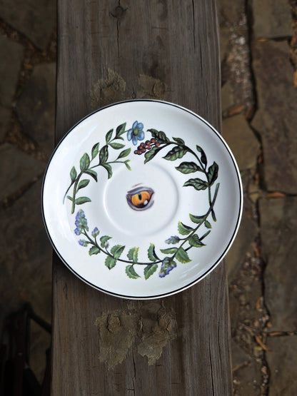 Gilded Feline Teacup and Saucer Set