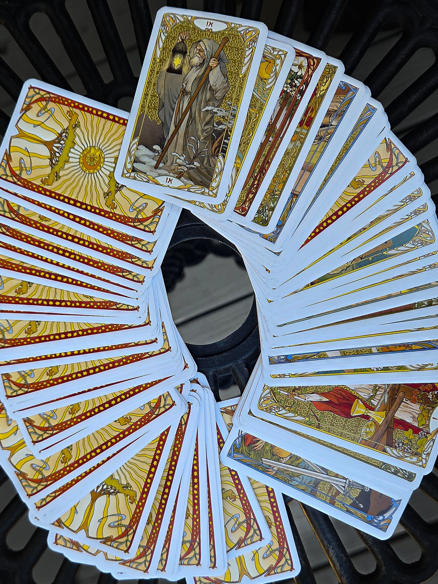 Golden Art Nouveau Tarot Mini Edition by Giulia F. Massaglia