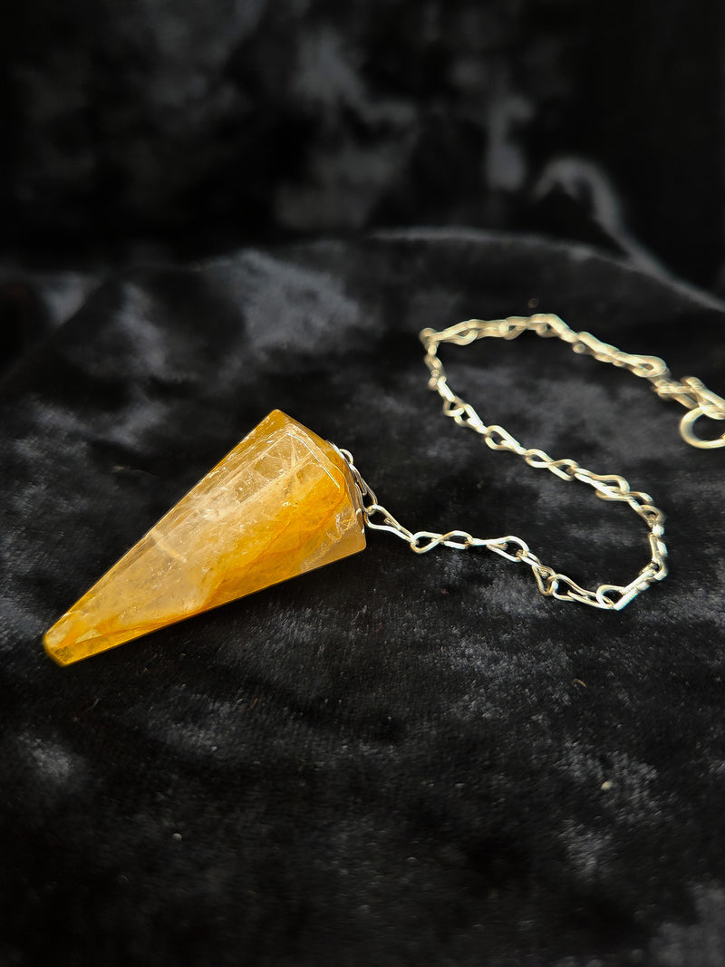 Golden Healer Quartz Pendulum
