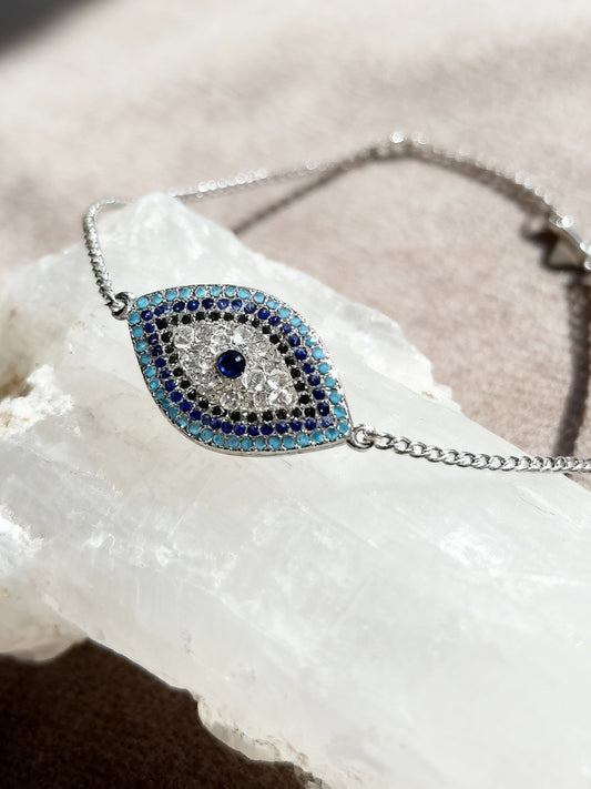 Good Luck Crystal Evil Eye Bracelet