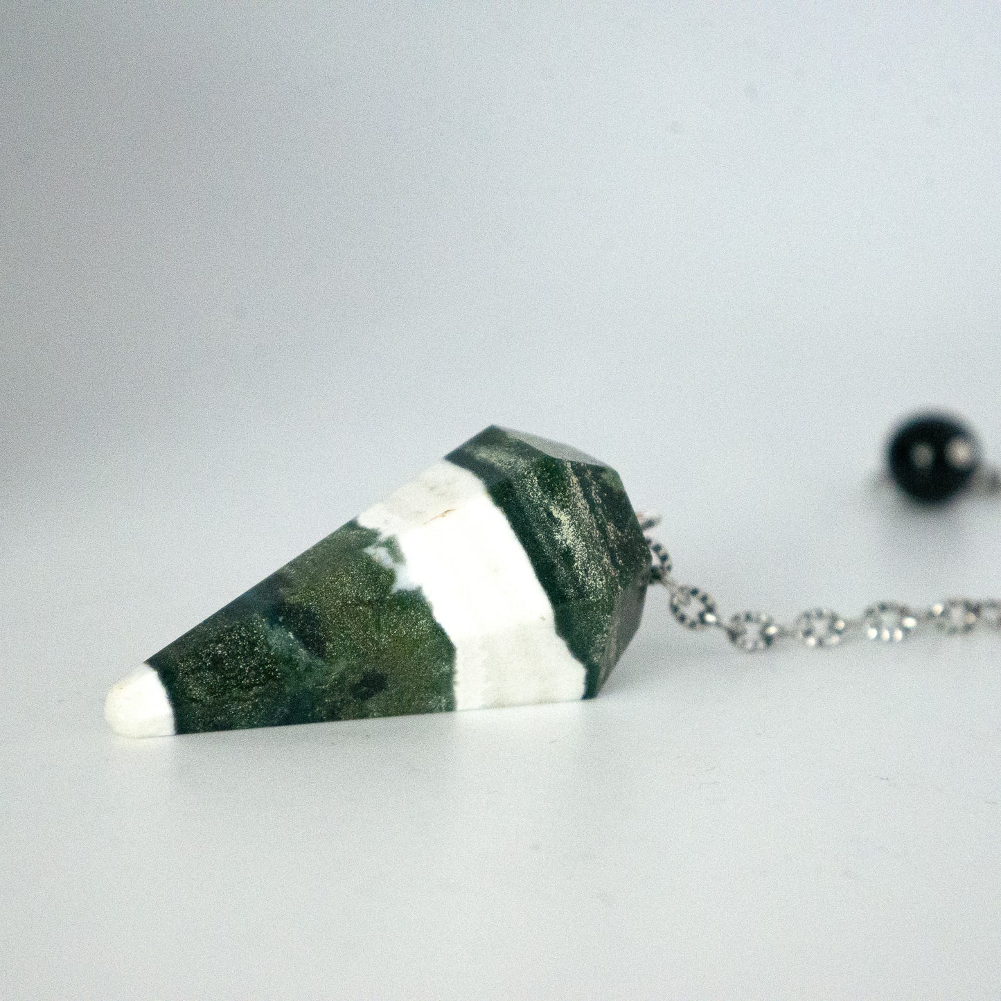 Green Snakeskin Jasper Pendulum