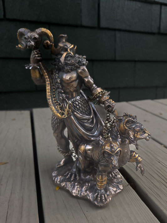 Hades with Cerebus Statue