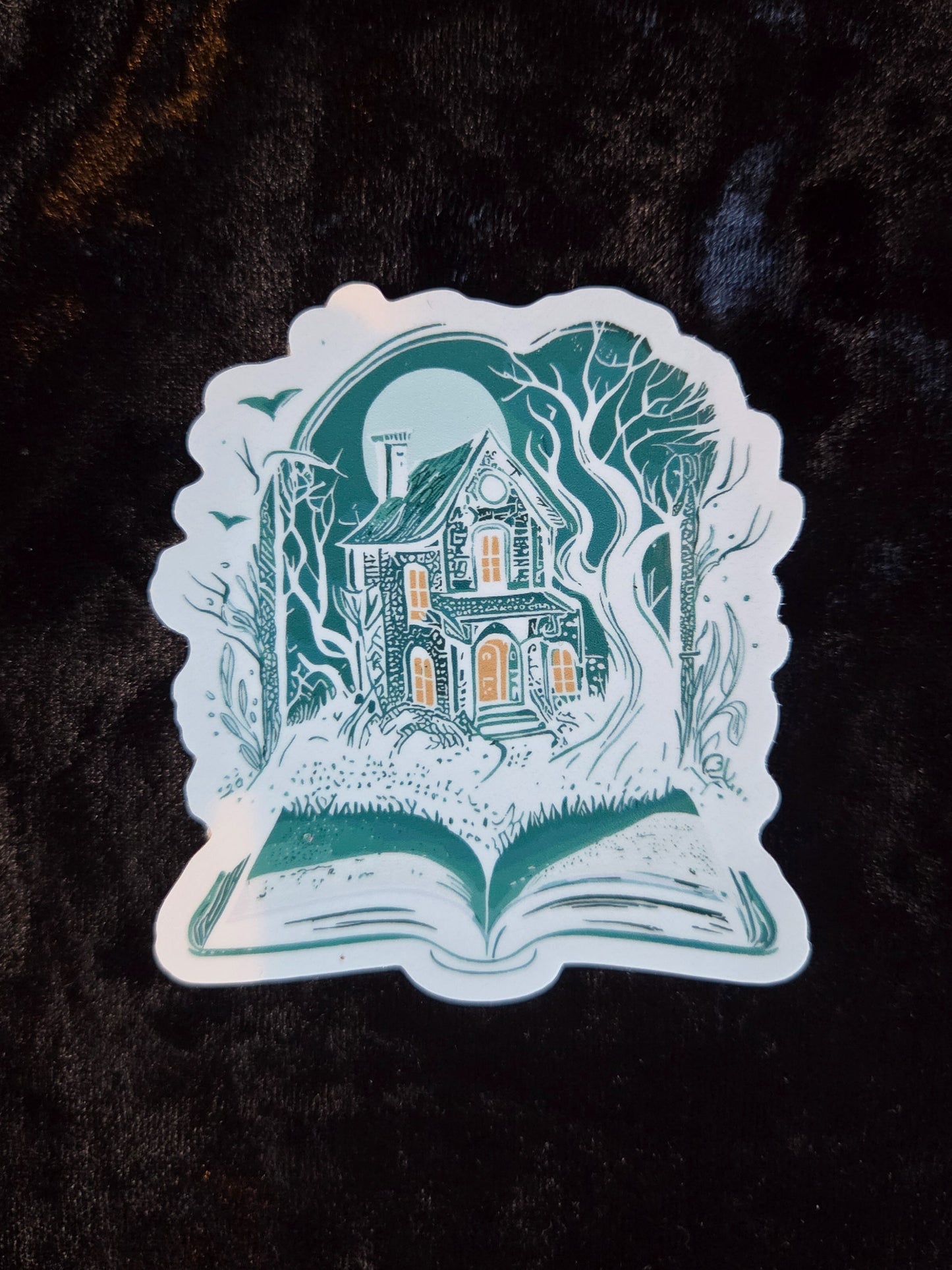 Haunted House Book Sticker - 3"