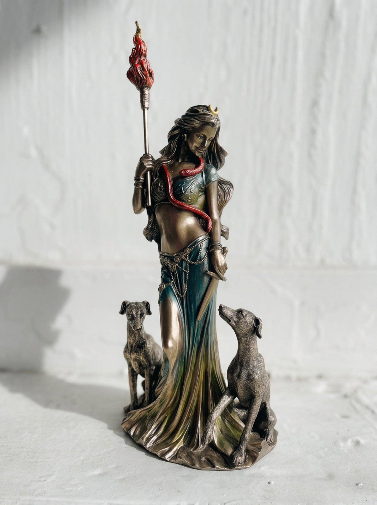 Hecate with Hounds Statue