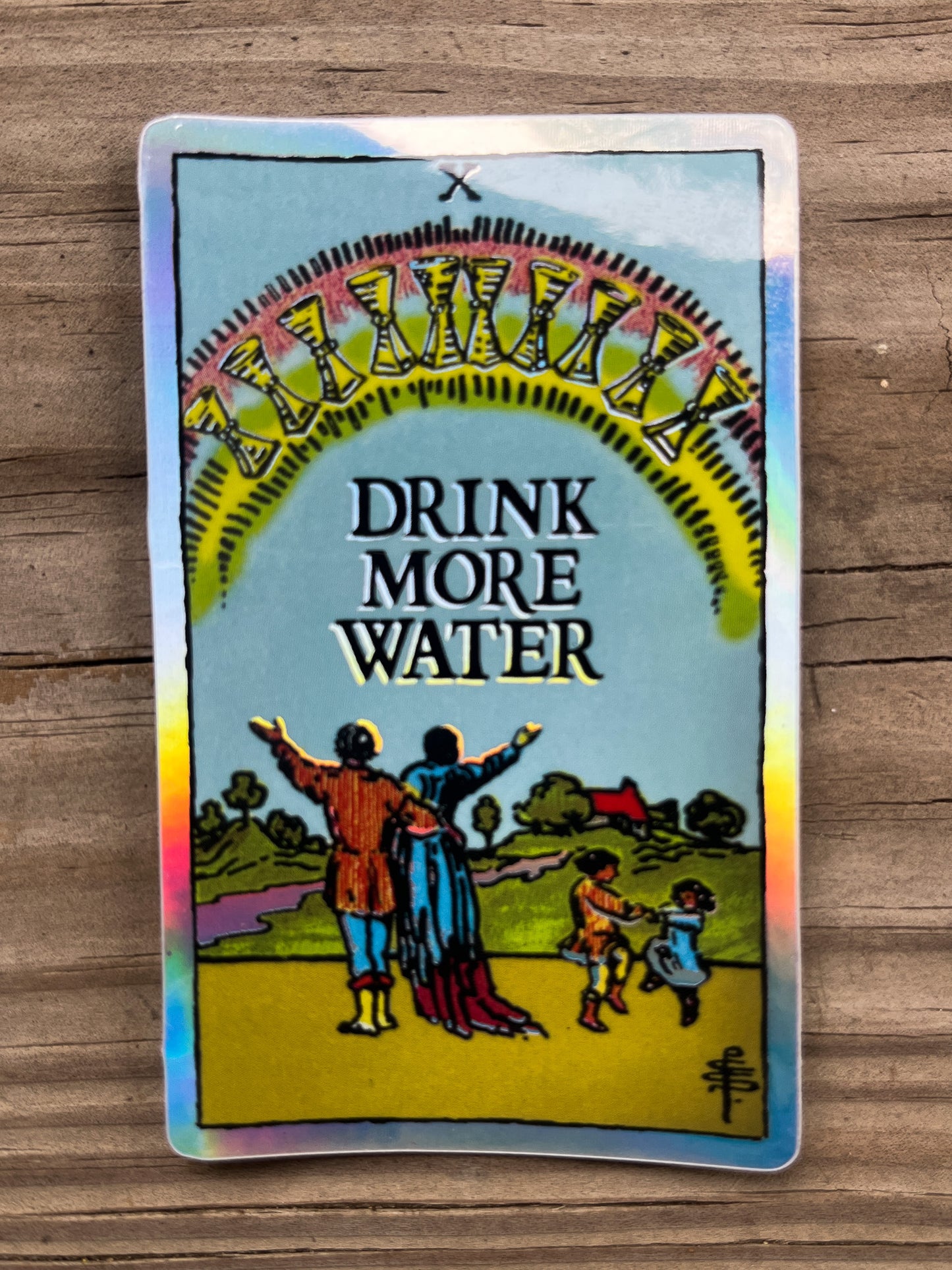 Ten of Cups Sticker (Drink More Water)