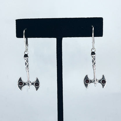 Amber Axe Earrings on Hooks