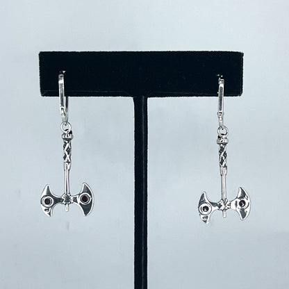Amber Axe Earrings on Hooks