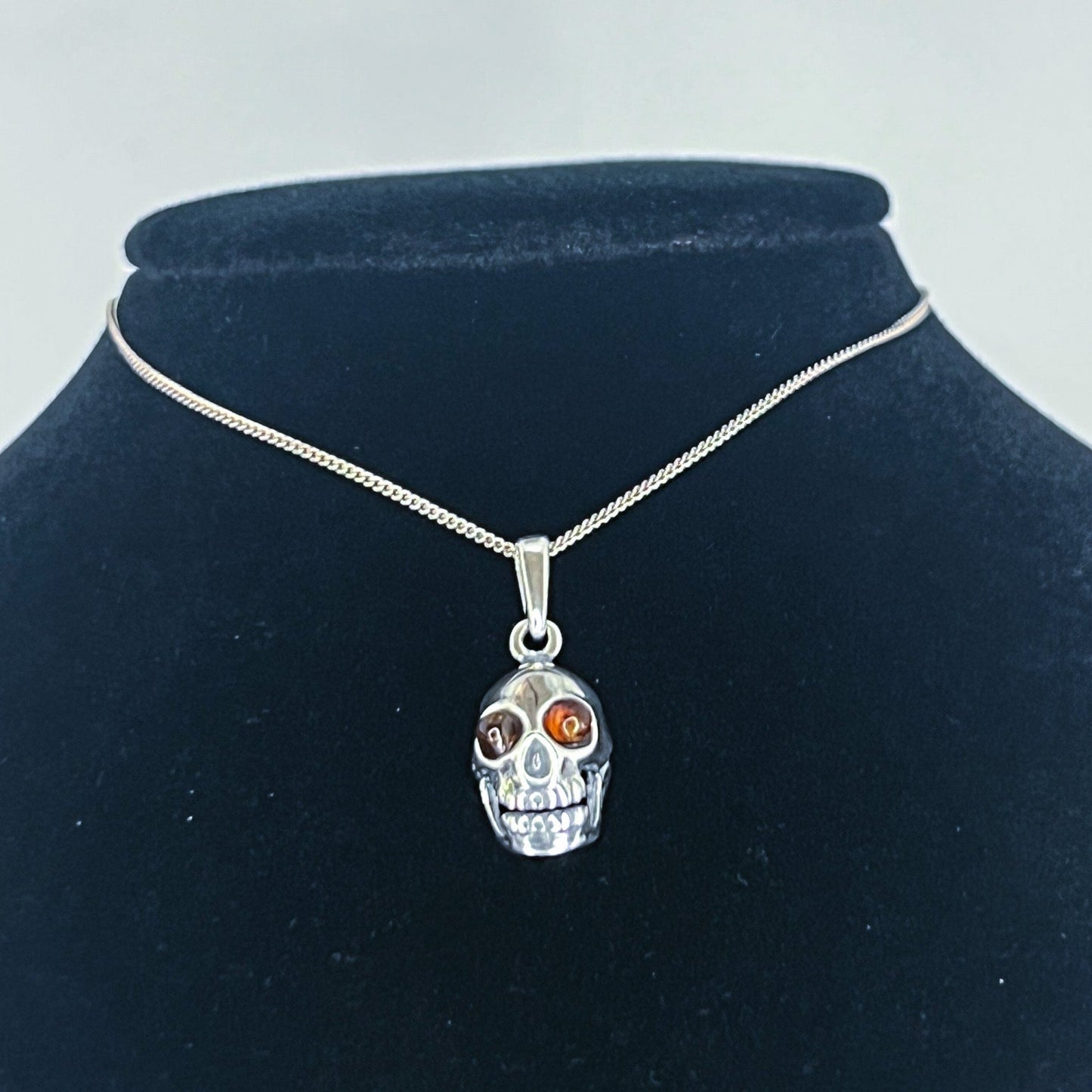 Skull Cognac Amber Pendant