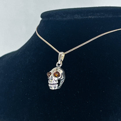 Skull Cognac Amber Pendant