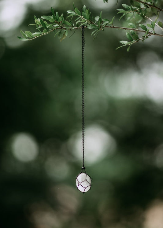 Black Straight Links Interchangeable Crystal Cage Necklace