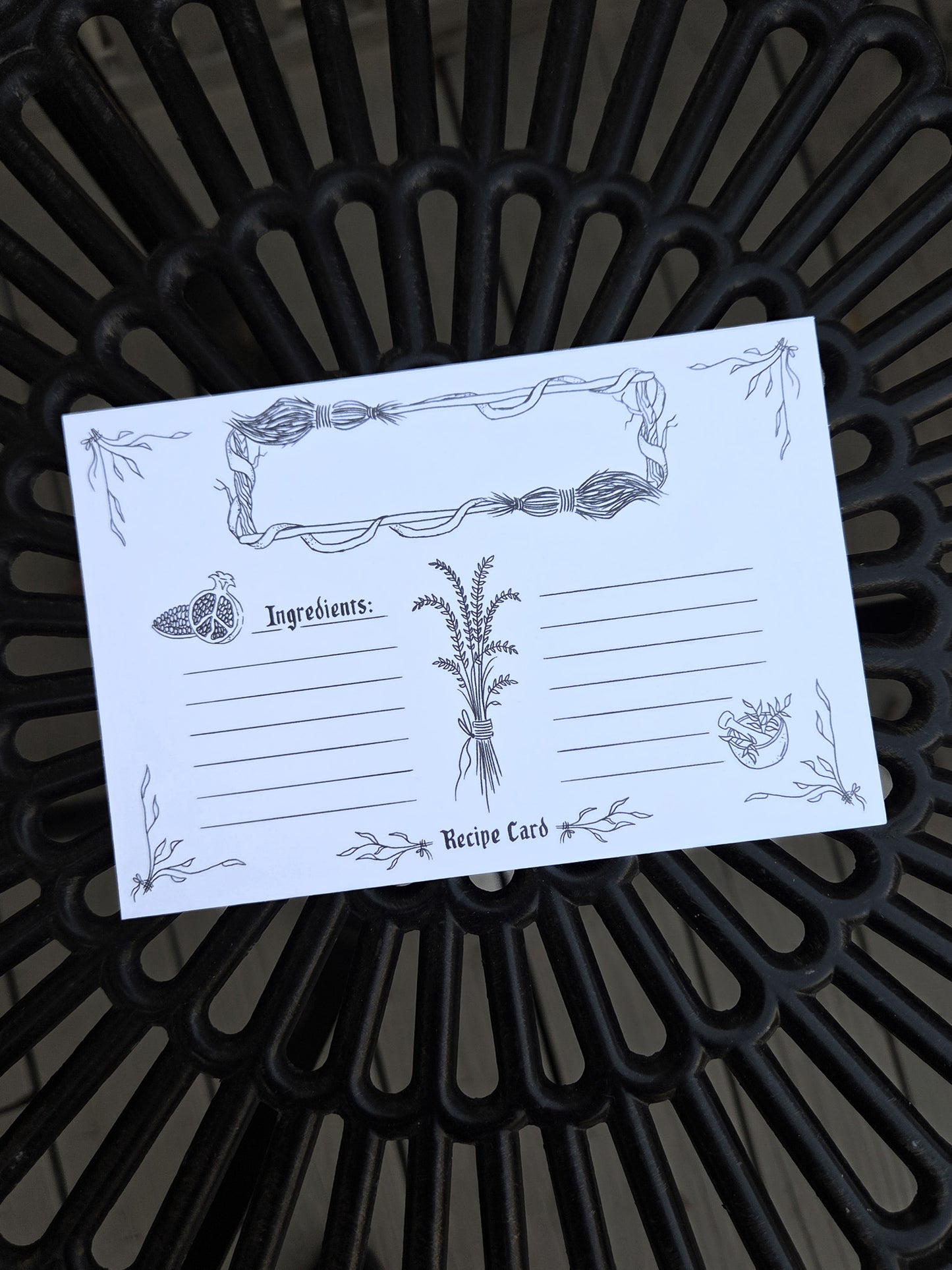 Kitchen Witchery Blank Recipe Card