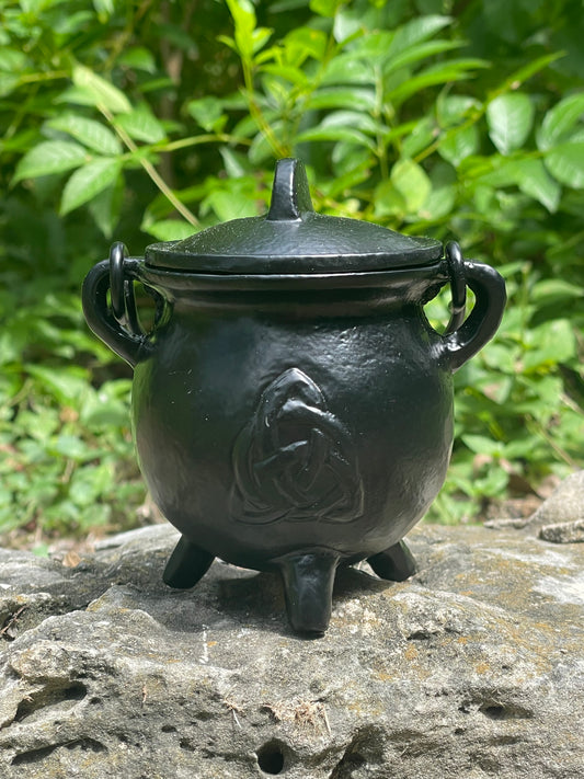 Medium Knot Cast Iron Cauldron with Lid