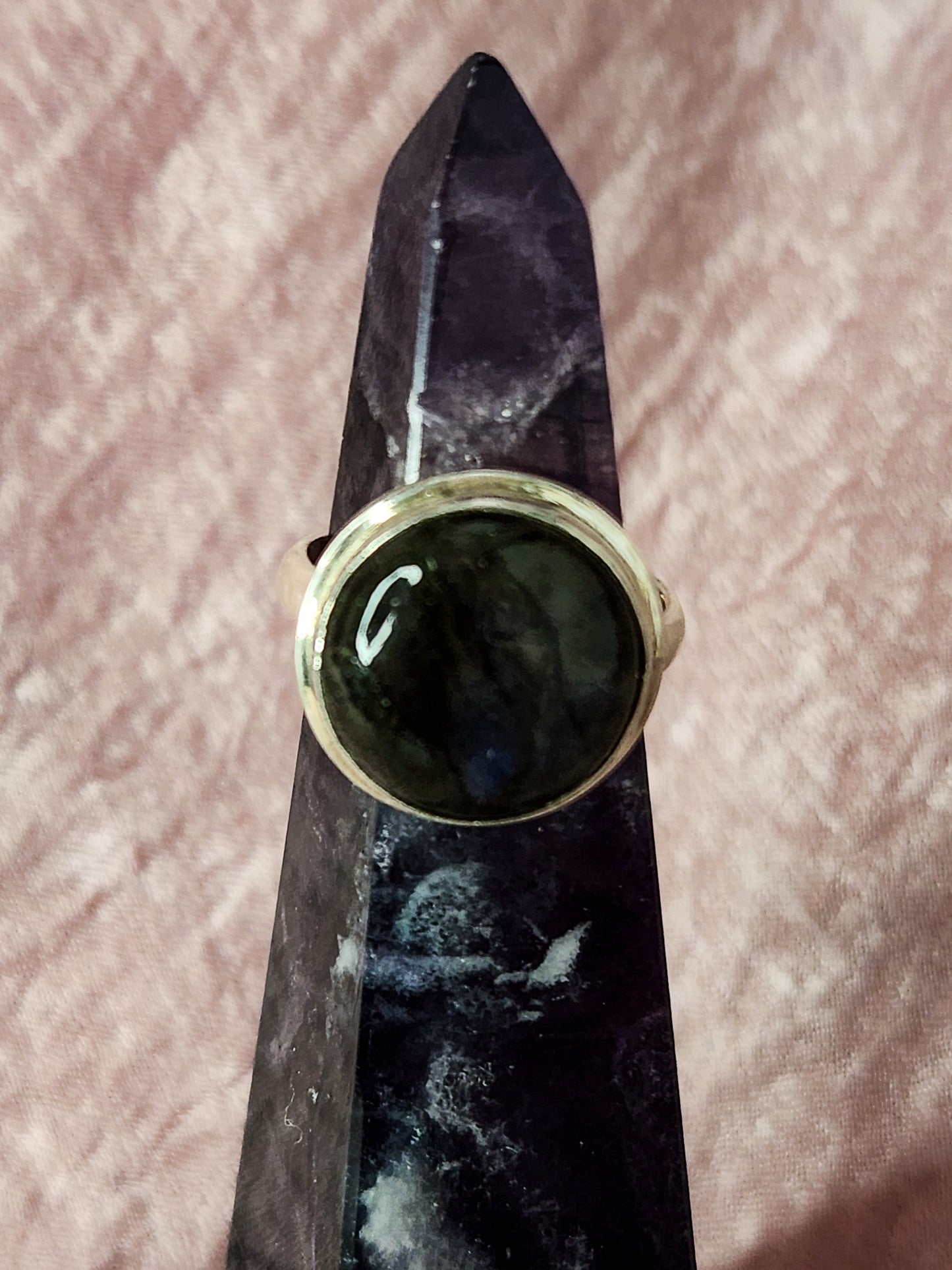 Labradorite Circle Ring