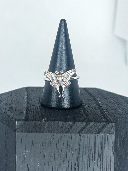 Sterling silver Large Luna Moth Ring