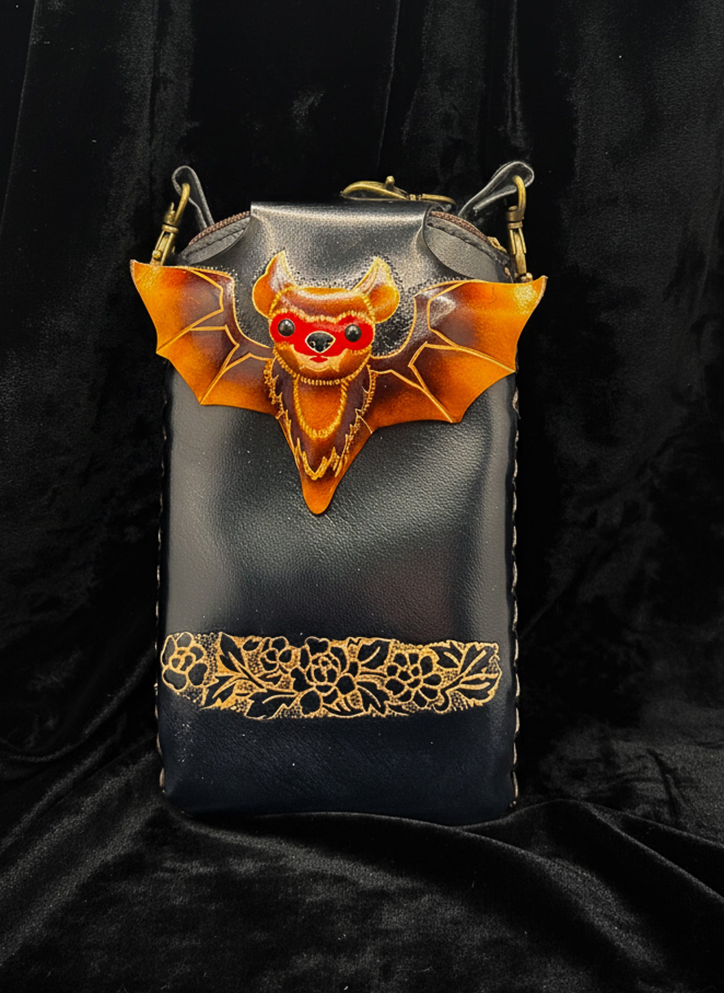 Brown Bat Leather Cell Phone Case