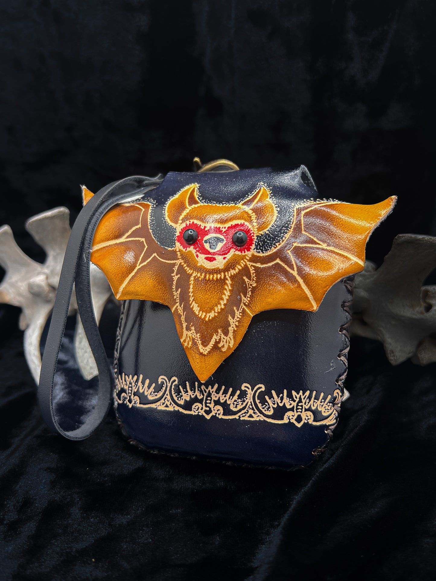 Leather Bat Wristlet