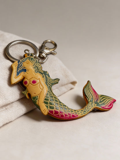 Leather Mermaid Keychain