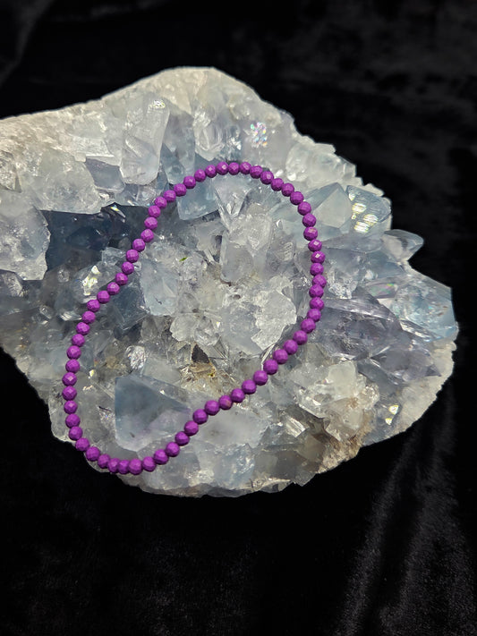 Lepidolite 3mm Faceted Bracelet