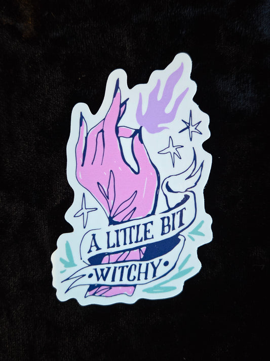 Little Bit Witchy Hand Sticker - 3"