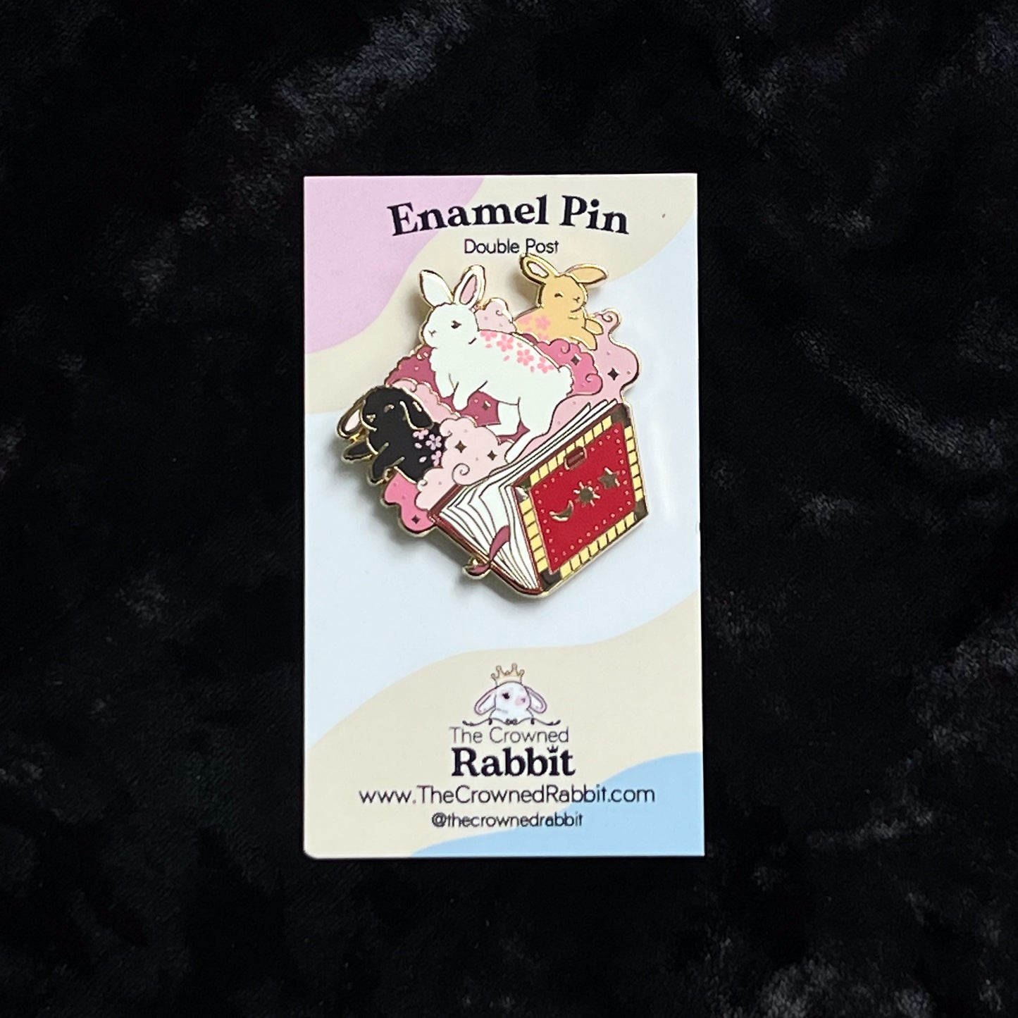 Magical Spell Book Rabbit Enamel Pin