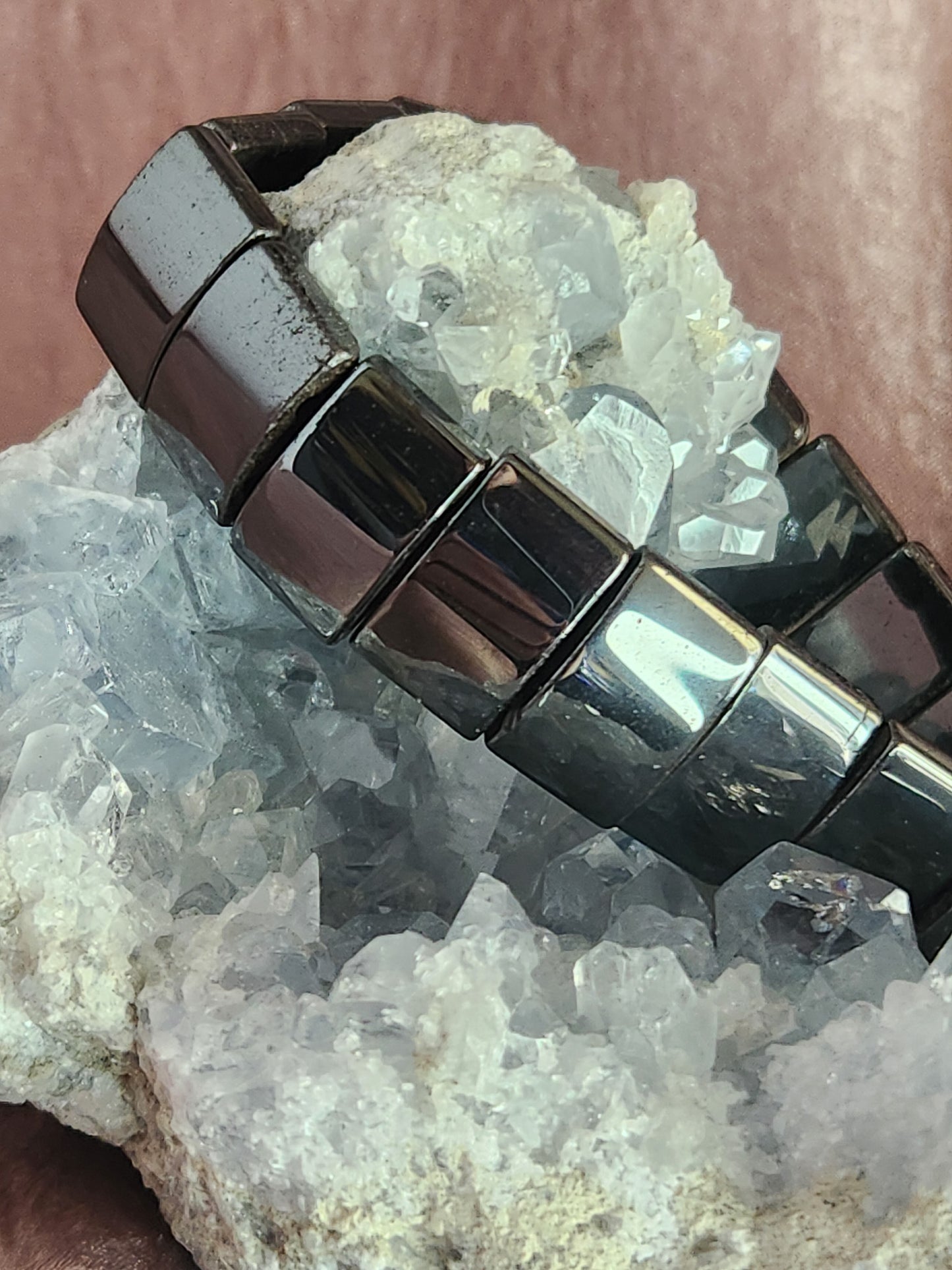 Magnetic Hematite Wide Bracelet