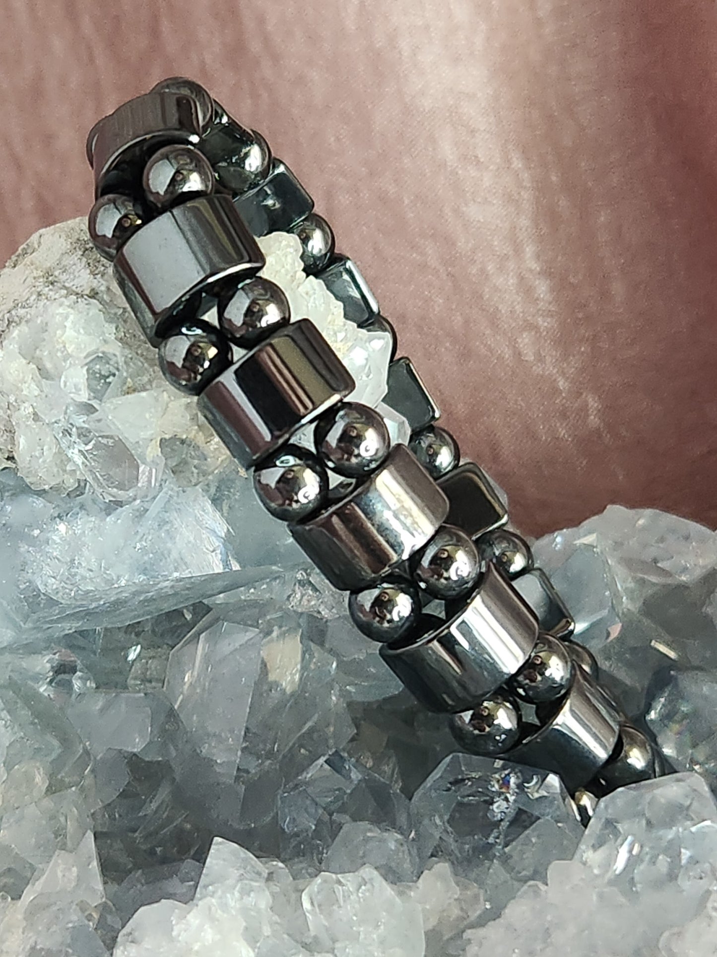 Magnetic Hematite Wide Bracelet