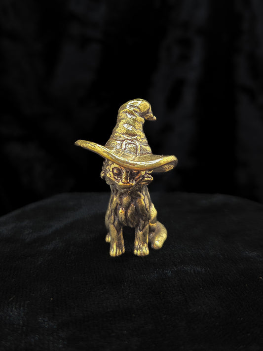 Mini Brass Cat With Hat