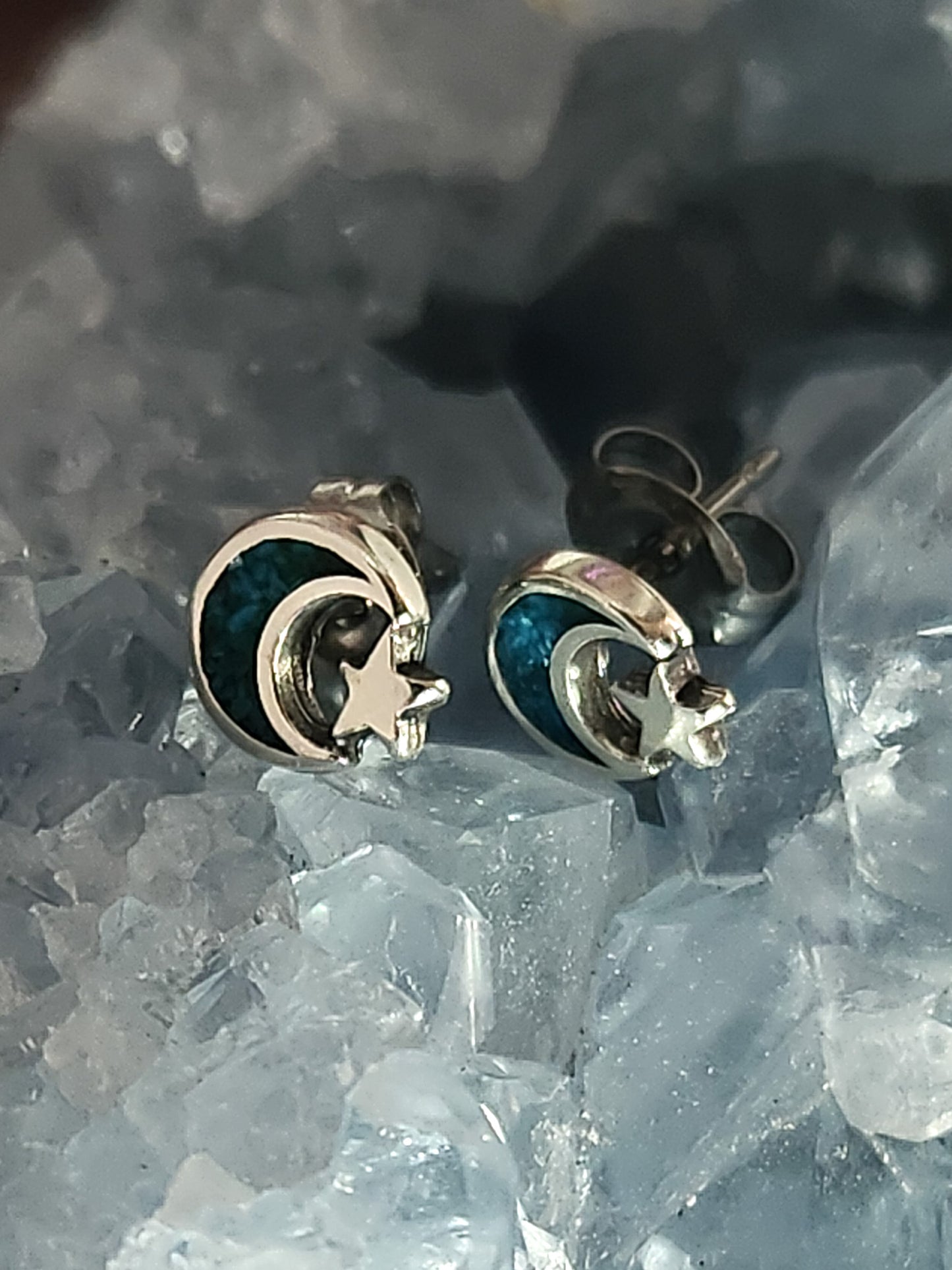 Moon & Star Ear Studs