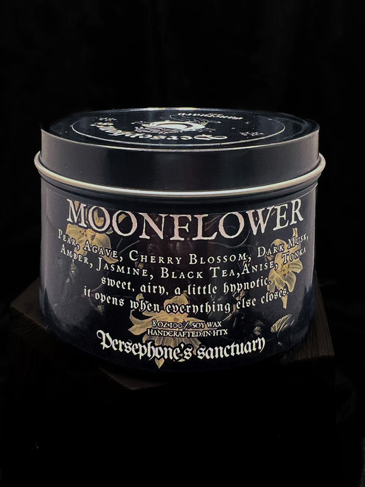 Moonflower Tin Candle