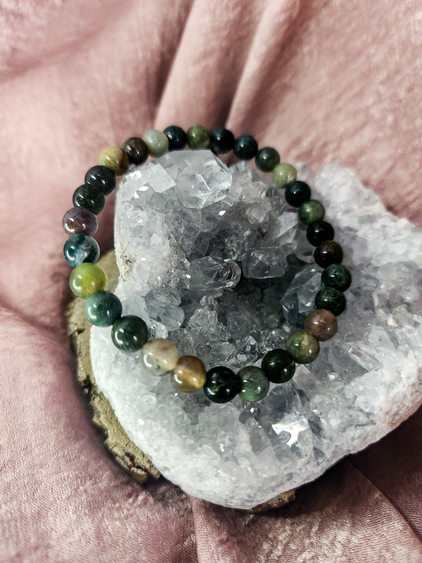 Moss Agate 6mm Bracelet