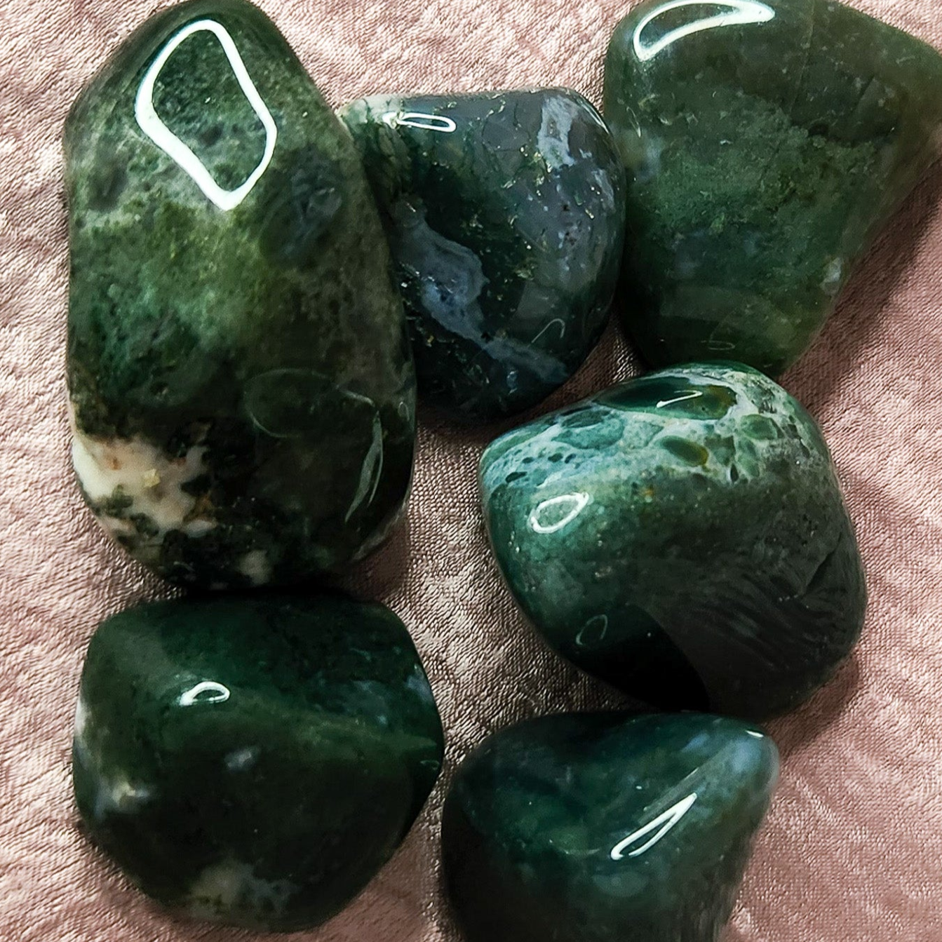 Moss Agate Tumble