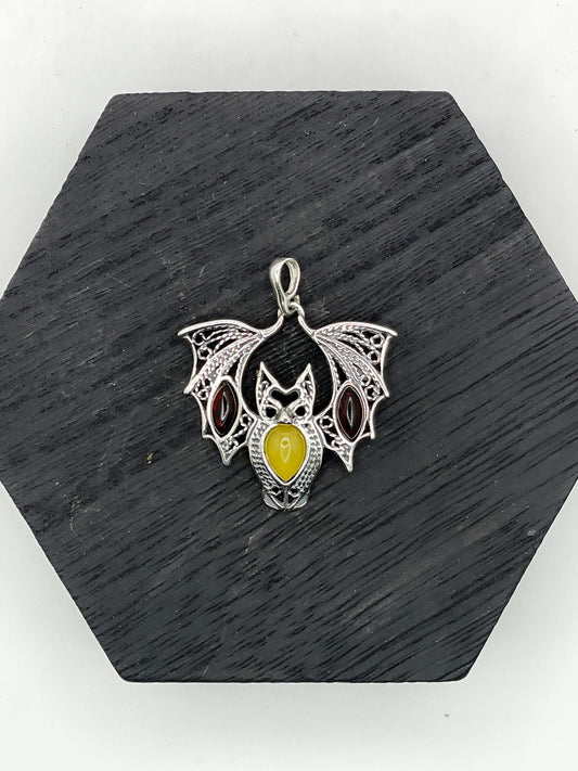 Multi Amber Large Bat Pendant