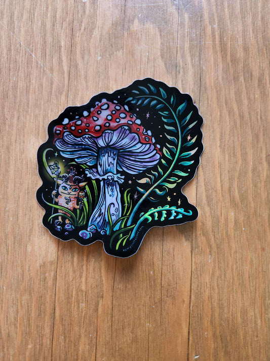 Mushroom Shaman Vinyl Sticker