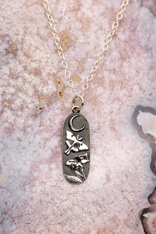 Luna Moth Moonflower Necklace