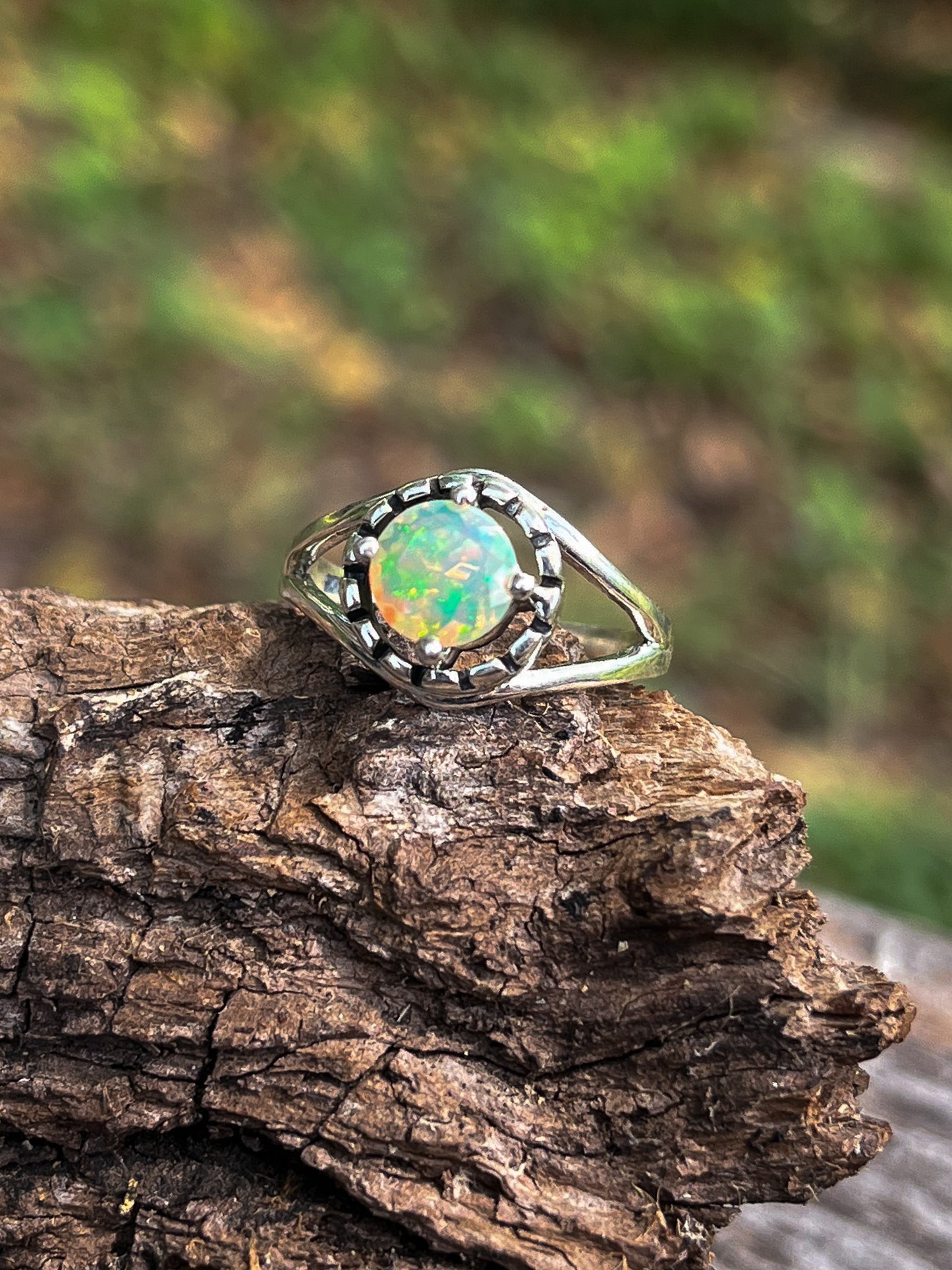 Opal Halo Ring