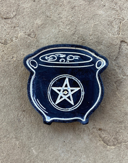 Pentacle Cauldron Shaped Incense Burner