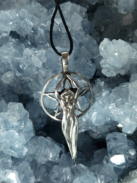 Pewter Pentacle of the Goddess