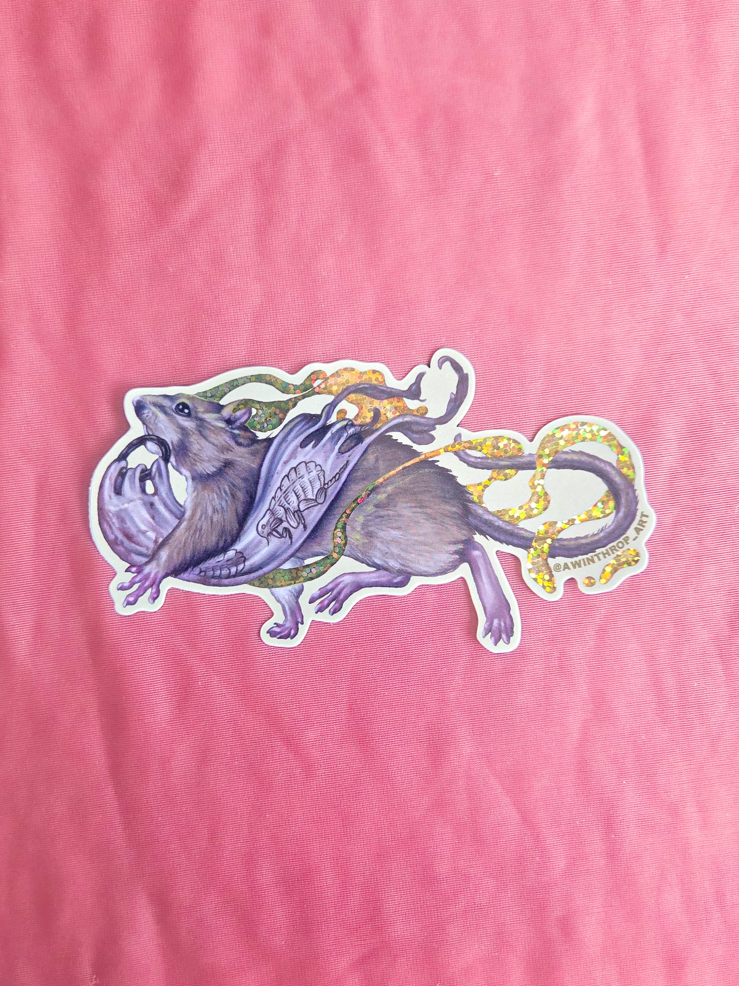 Plague Rat Glitter Sticker