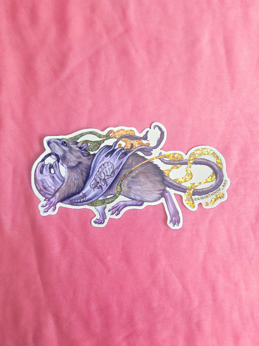 Plague Rat Glitter Sticker
