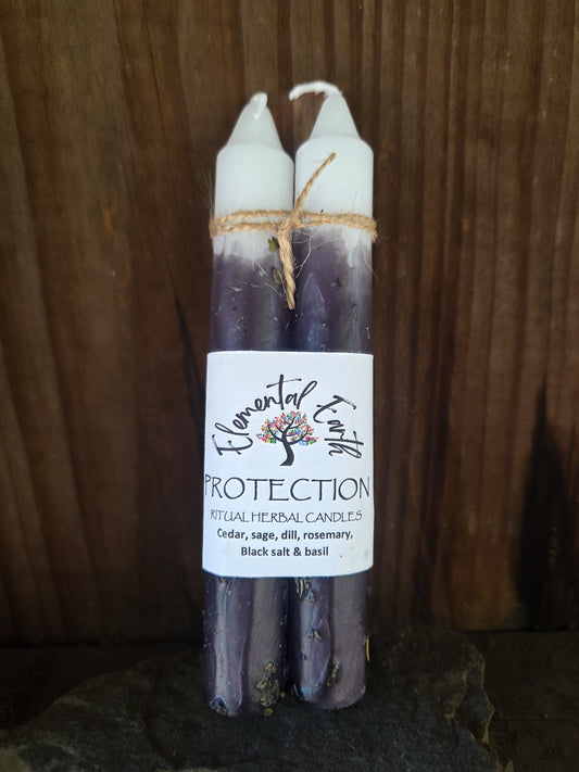 Protection Herbal Intention Taper Candles