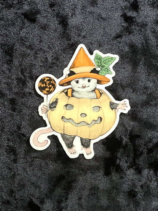 Pumpkin Opossum Sticker