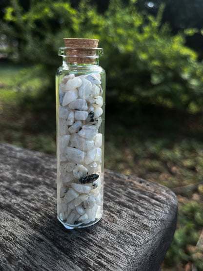 Rainbow Moonstone Crystal Chip Jar