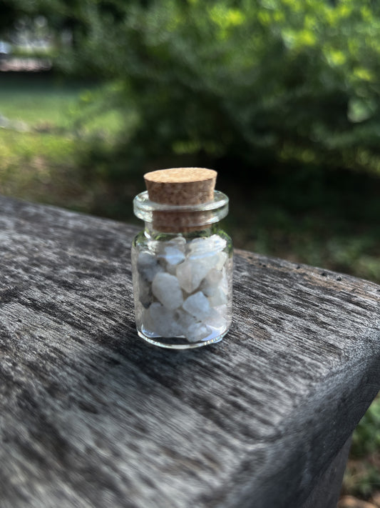 Rainbow Moonstone Crystal Chip Jar