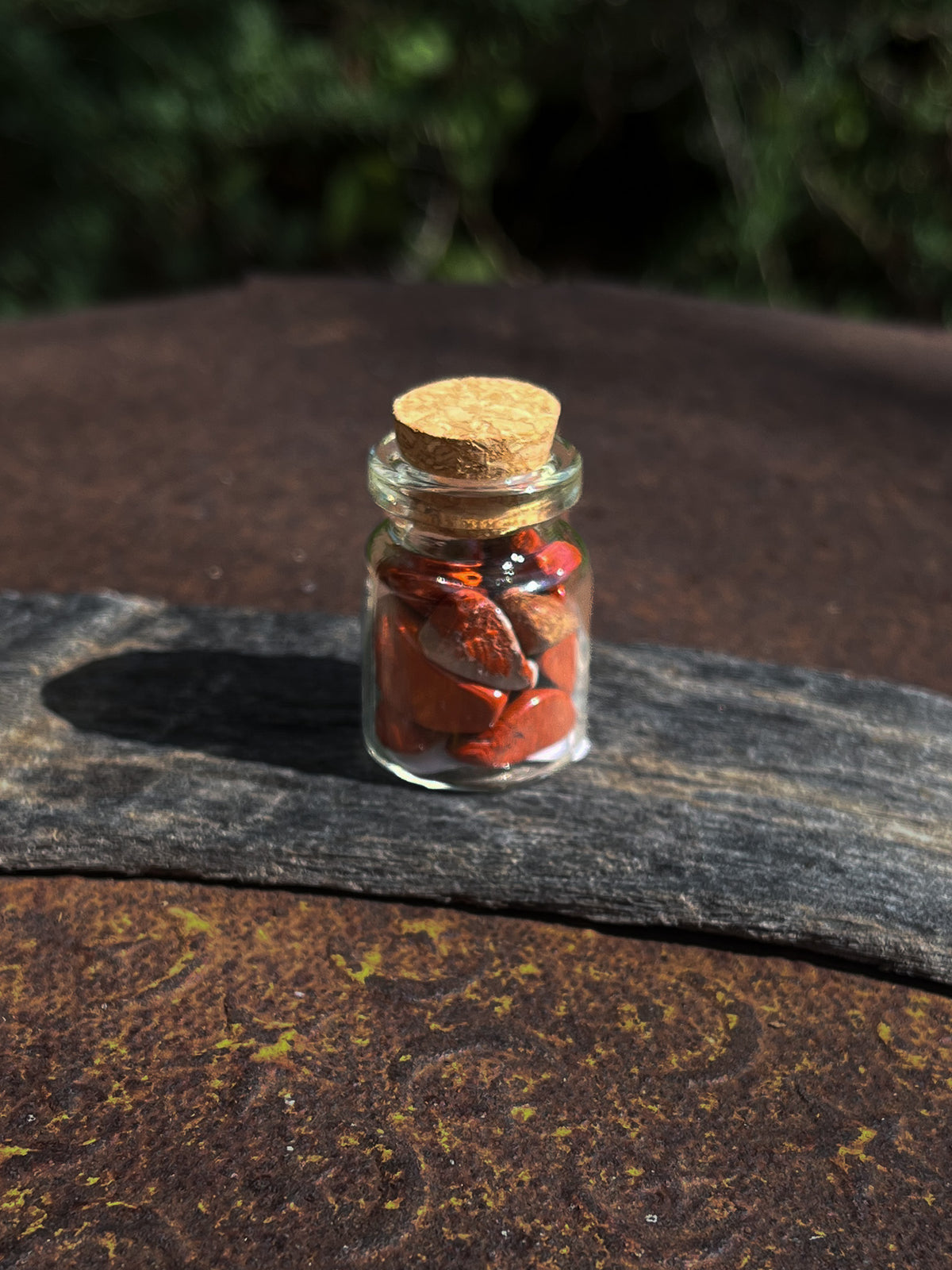 Red Jasper Crystal Chip Jar